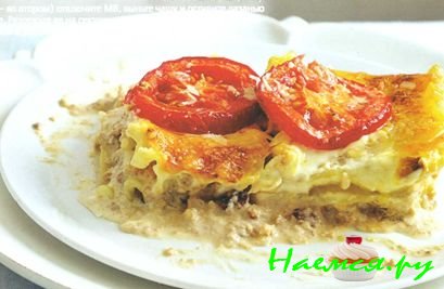 Лазанья с мясным и сырным соусом в мультиварке Лазанья с мясным и сырным соусом в мультиварке