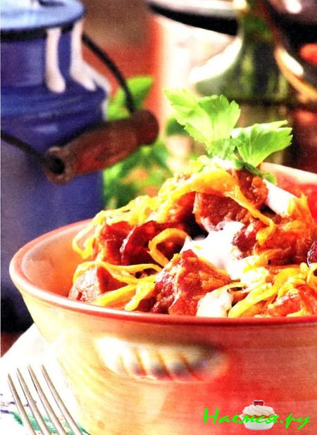 Квашеная капуста с копченым мясом Квашеная капуста с копченым мясом