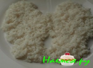 Рис тщательно промыть холодной водой и отварить до готовности Рис тщательно промыть холодной водой и отварить до готовности