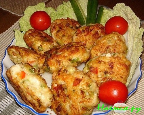 Пикантные куриные котлетки с овощами фото Пикантные куриные котлетки с овощами фото