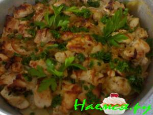 Запеканка с грибами, картошкой и курицей Запеканка с грибами, картошкой и курицей