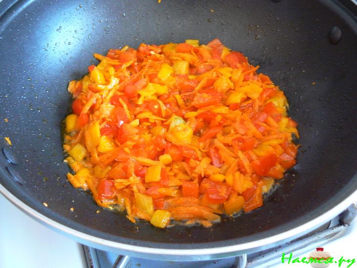 Овощной салатик с баклажаном и фасолью