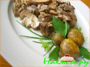 Жаренные «Лесные грибы» из баклажанов и шампиньонов