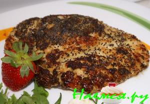 Куриная отбивная в маковой панировке