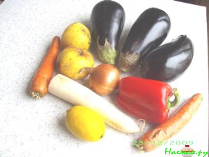 Соте из баклажанов с дайконом