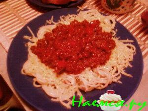 Спагетти под ореховой пастой