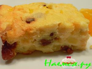 Творожная запеканка с яблоками и пудингом