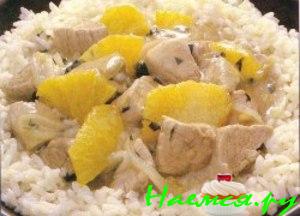 Нежная свинина с кусочками апельсина Нежная свинина с кусочками апельсина