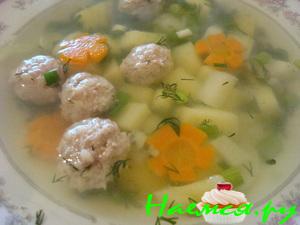 Суп картофельный с "ёжиками" для маленькой привереды