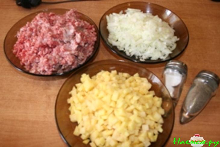 Ханум с говяжьим фаршем и картофелем