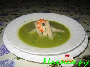 Суп-пюре из брокколи с креветками