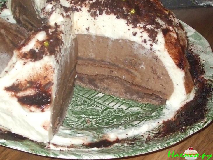 Торт бисквитный 'Купол' шоколадный
