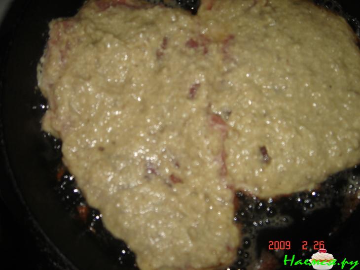 Мясо в грибном кляре