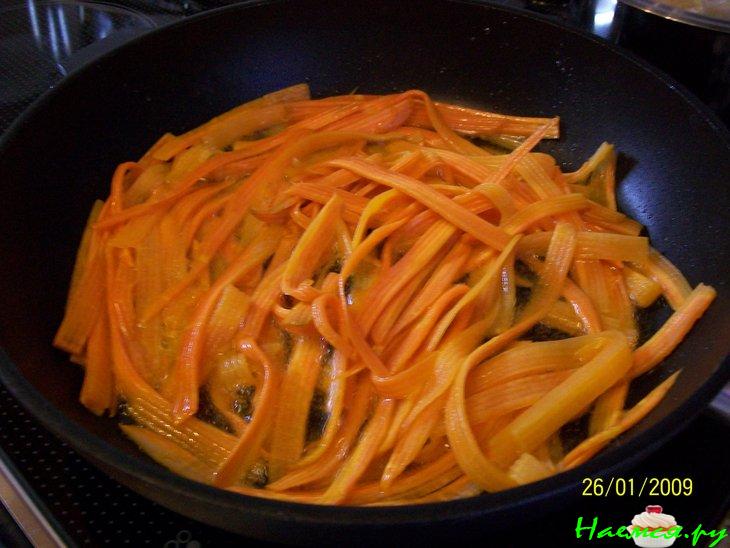 Спагетти-волна с овощами