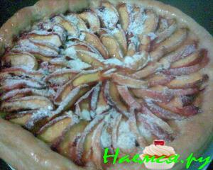 Постный фруктовый пирог из дрожжевого теста (с нектаринами) Постный фруктовый пирог из дрожжевого теста (с нектаринами)