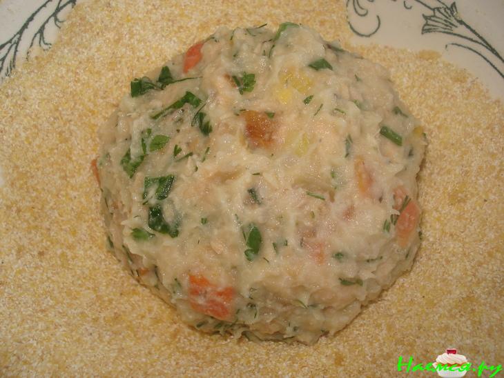 Котлеты из форели с овощами