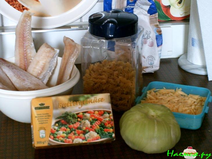 Запеканка из рыбы с макаронами и овощами Запеканка из рыбы с макаронами и овощами