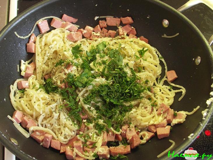 Спагетти с ветчиной