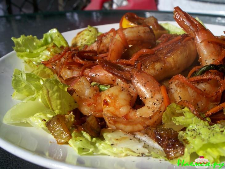 Креветки жареные пикантные