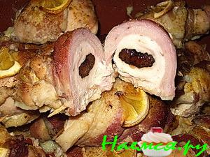 Куриные рулеты с черносливом