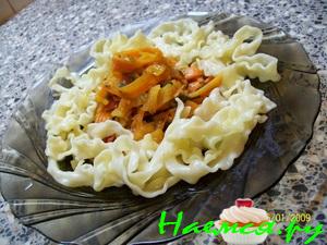 Спагетти-волна с овощами