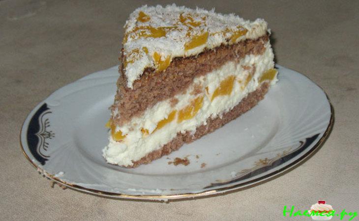 Торт 'Зимняя сказка' с персиками