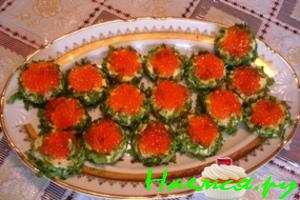 Бутербродики с красной икрой икрой