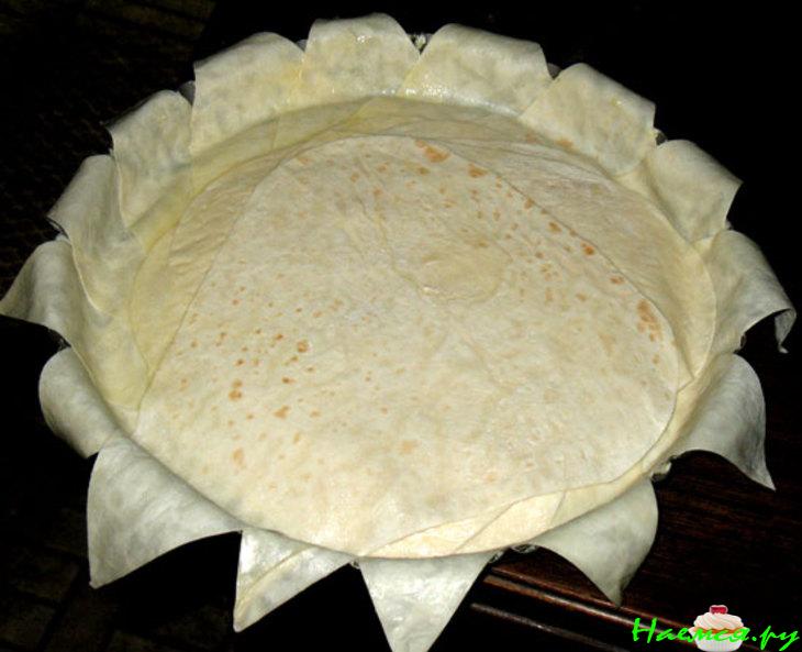 Пирог из теста Фило с йогуртно-ореховой начинкой