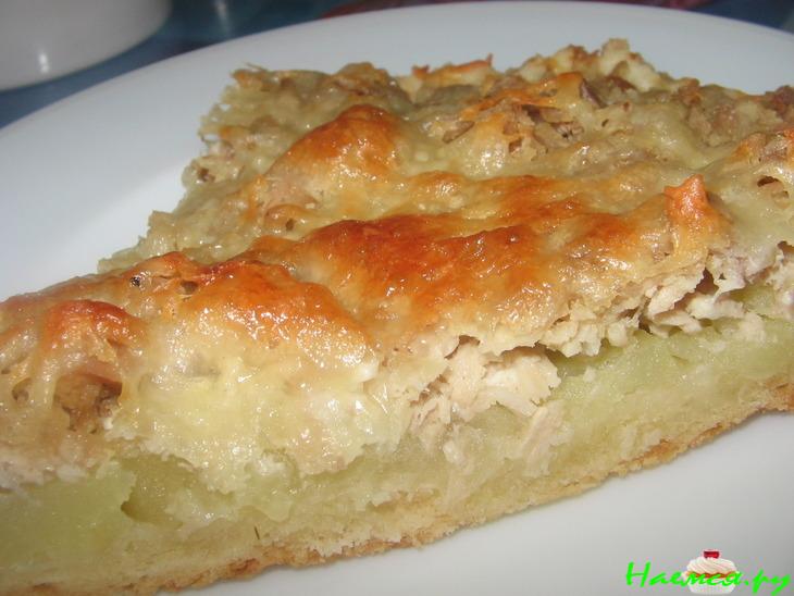 Пирог мясной с картофелем и мацареллой