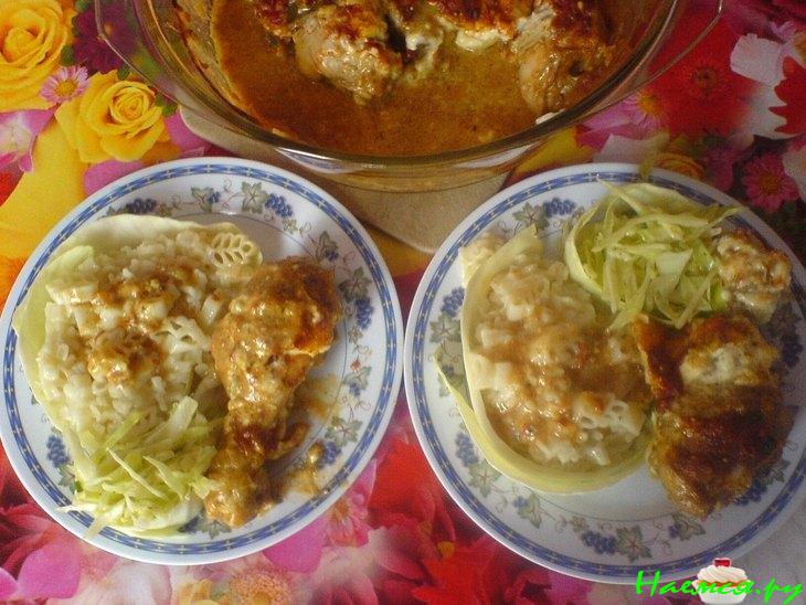 Куриный окорок чесночный