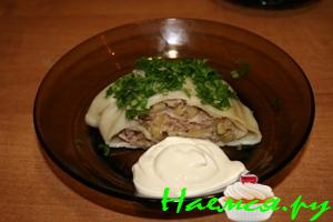 Ханум с говяжьим фаршем и картофелем