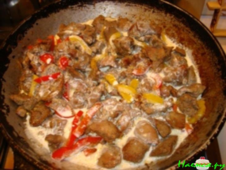 Жареная куриная печенка