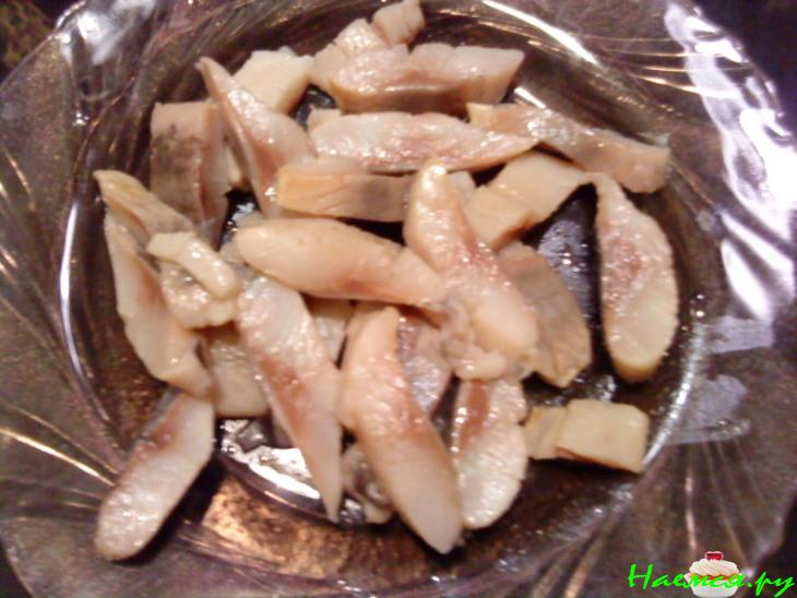 Сельдь под шубой с желатином и зеленью