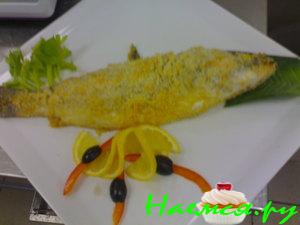 Филе сибасса в пармезановой корочке