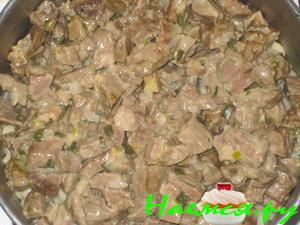 Легкое, тушенное с зернистым творогом