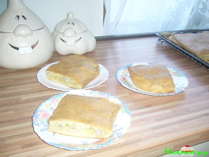 Пирог с окорочками и картофелем