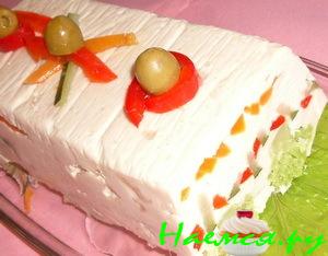 Рулет из курицы с овощами