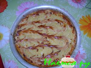 Пирог лимонный с лимонно-яблочной начинкой