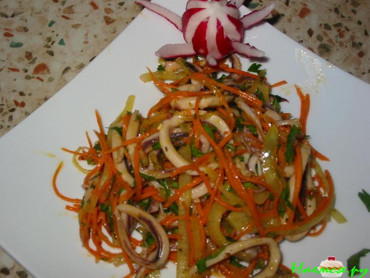 Острый салат 'Кальмар'