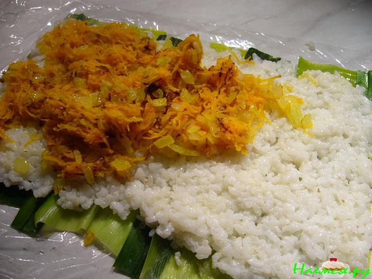 Роллы из лука порея Роллы из лука порея