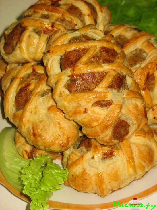 "Котлеты в слоёной плетенке"