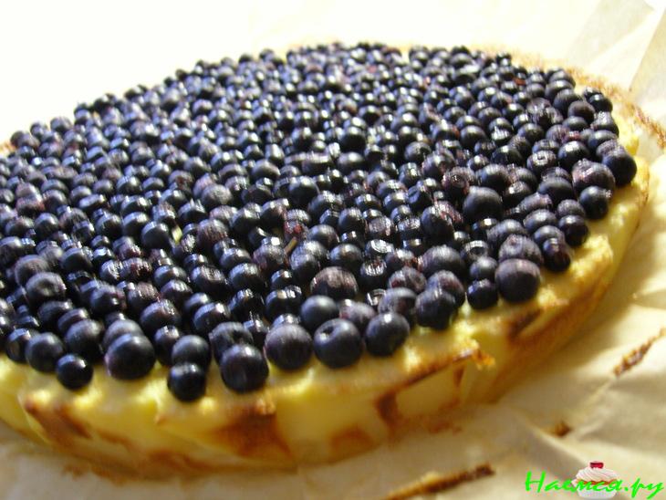 Творожный торт с черникой