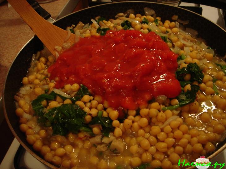 Нут с грибами и шпинатом Нут с грибами и шпинатом