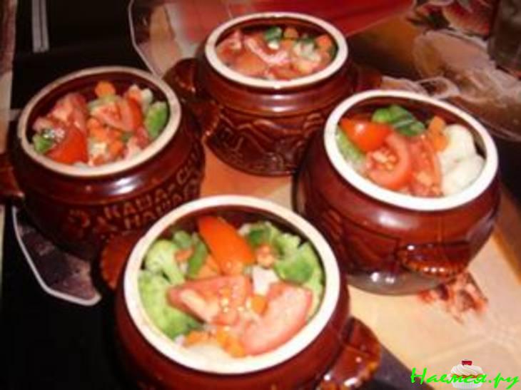 Мясо с овощами в горшочке Мясо с овощами в горшочке