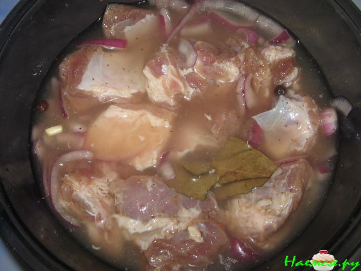 Свиные ребрышки запеченные в шашлычном маринаде