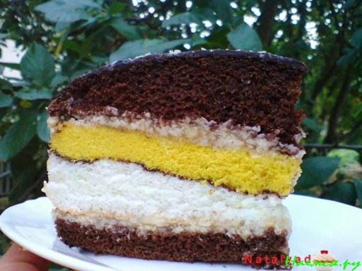 Торт 'Лилия' с банановым кремом