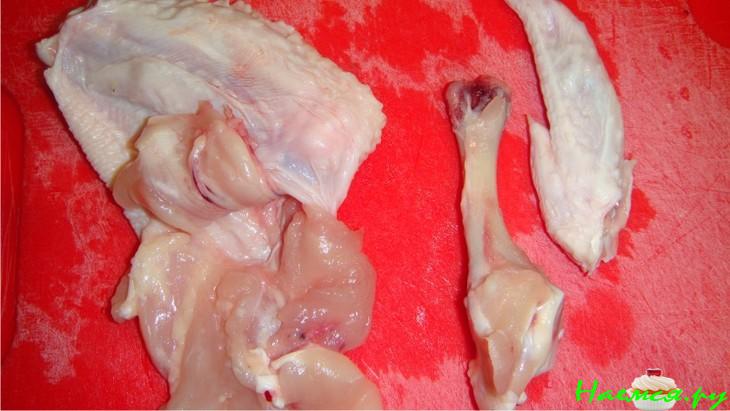 Куриные крылышки фаршированные шампиньонами с луком пореем