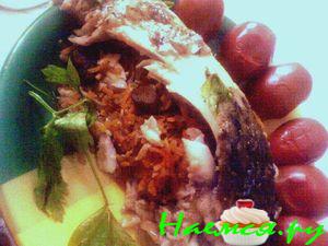 Карп запеченный с овощами и грибами