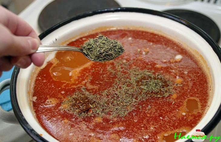 Суп с креветками и тимьяном