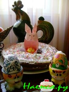 Кекс с пасхальным зайцом и крашенками Кекс с пасхальным зайцом и крашенками